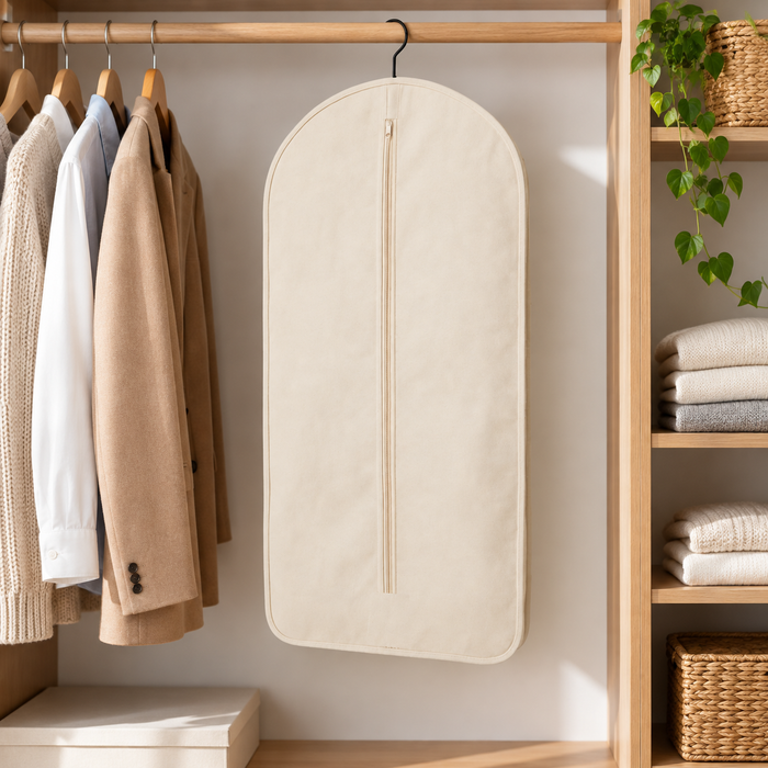 Organic Cotton Garment Bag with Zipper - 24 x 62 inches