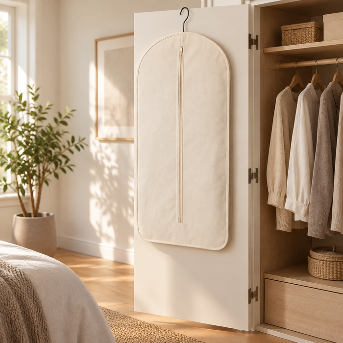 Organic Cotton Garment Bag with Zipper - 24 x 62 inches