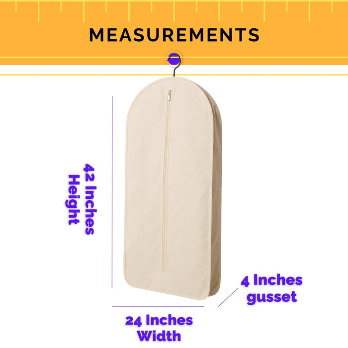 Organic Cotton Garment Bag with Zipper - 24 x 42 inches