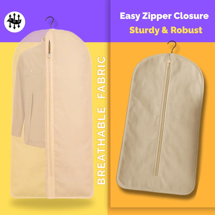 Organic Cotton Garment Bag with Zipper - 24 x 62 inches