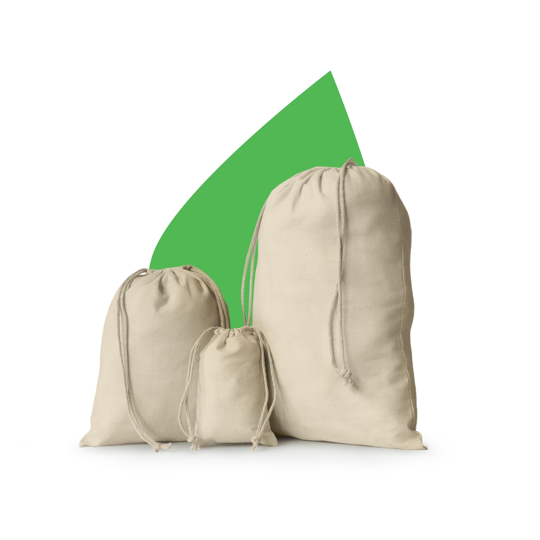 Two String Small Bag Small cotton drawstring bags 3x5 inches — EcoFriendlyCA
