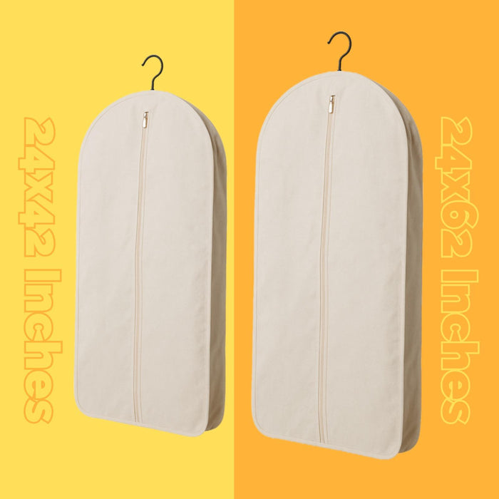 Organic Cotton Garment Bag with Zipper - 24 x 62 inches
