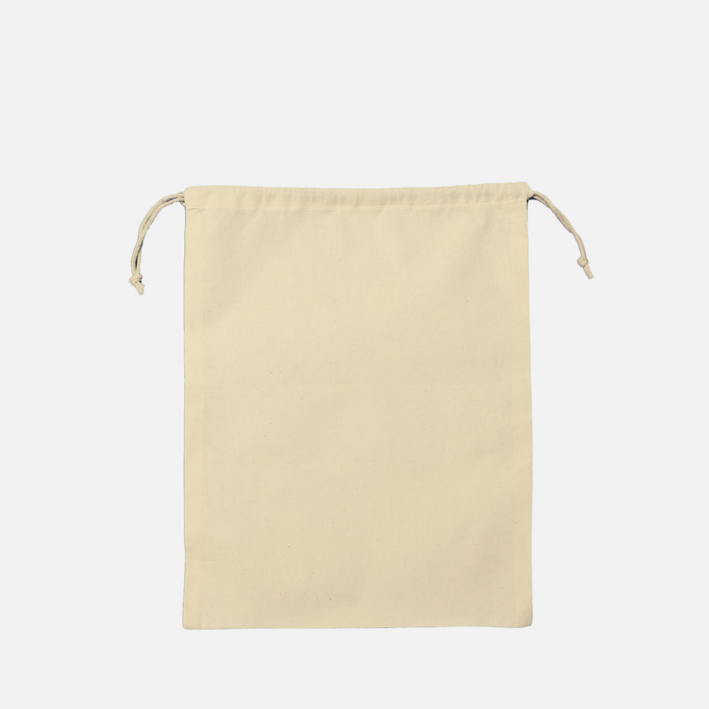 White Cotton Drawstring Bag: Large - 350mm (W) x 350mm (H) - Carton of 100  - New Directions Australia