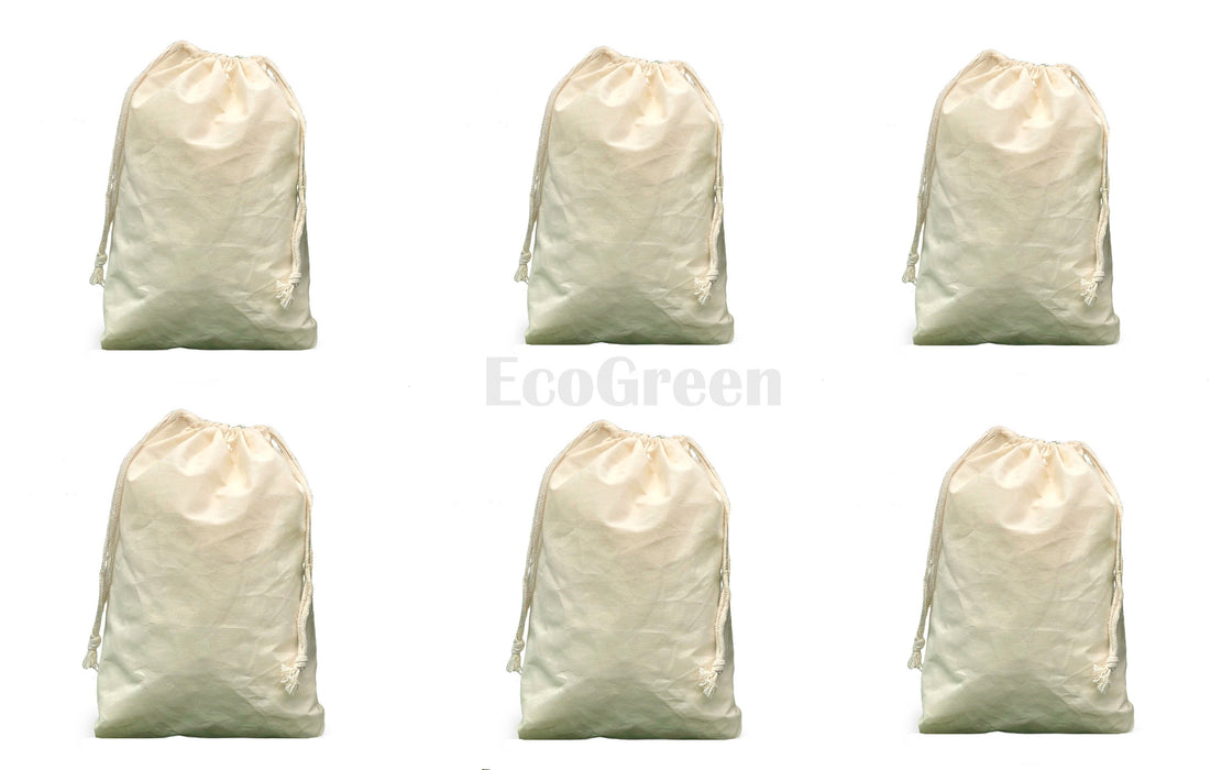 24"by 34" Large Reusable Recycled Cotton Double drawstring laundry bags